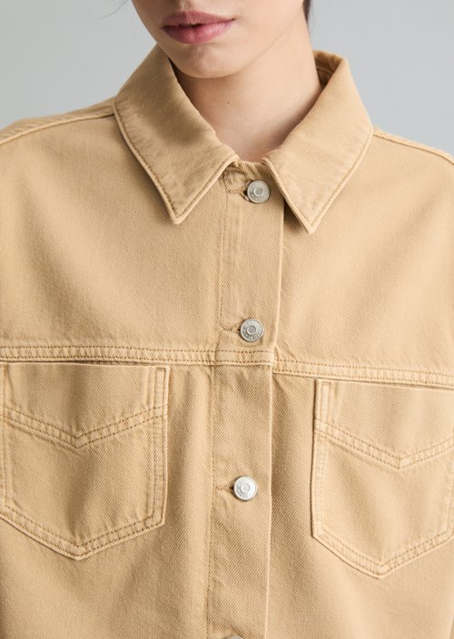 Cropped oversized denim jacket — Smoky Pine