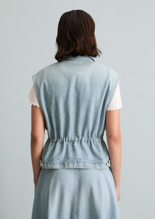Loose denim vest — Light Blue