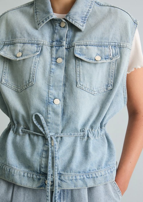 Loose denim vest — Light Blue
