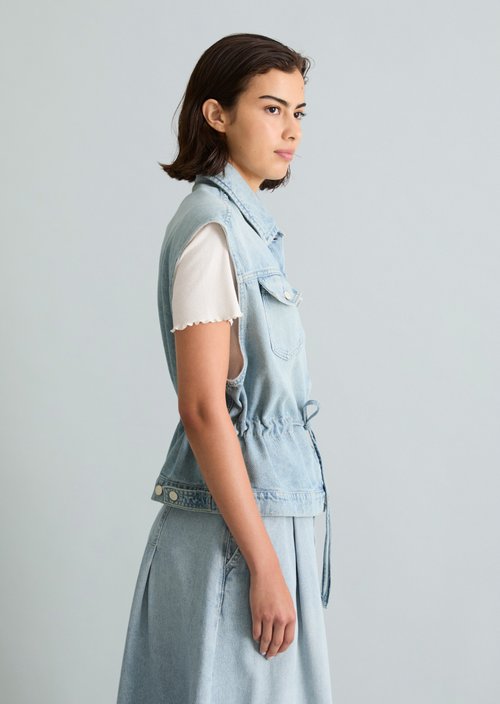 Loose denim vest — Light Blue