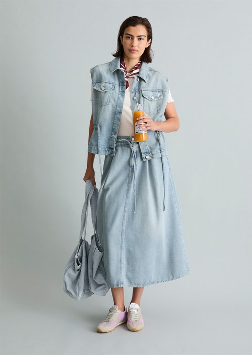 Loose denim vest — Light Blue