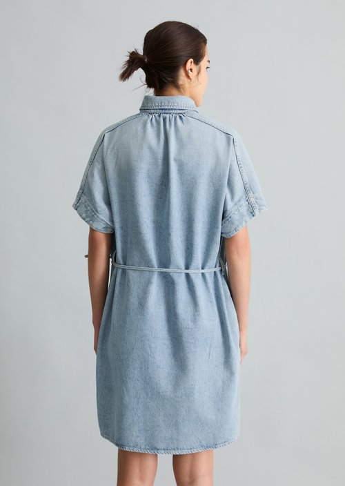Relaxed shirt dress — Light Blue
