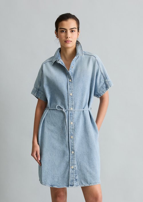 Relaxed shirt dress — Light Blue