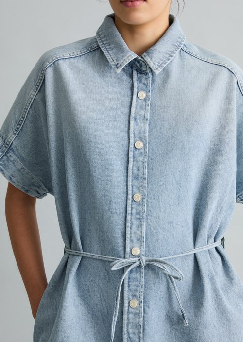 Relaxed shirt dress — Light Blue