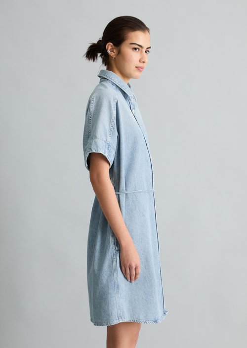 Relaxed shirt dress — Light Blue