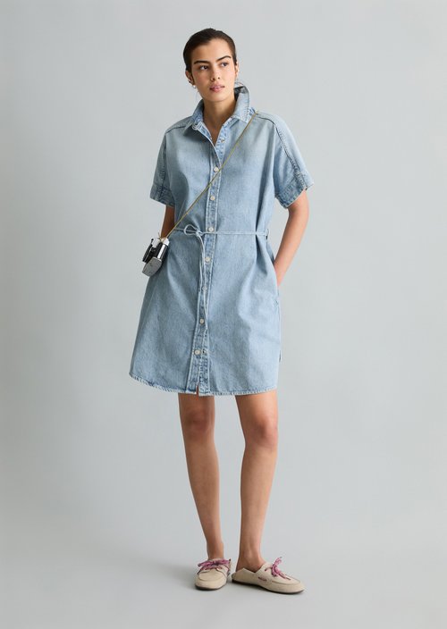 Relaxed shirt dress — Light Blue