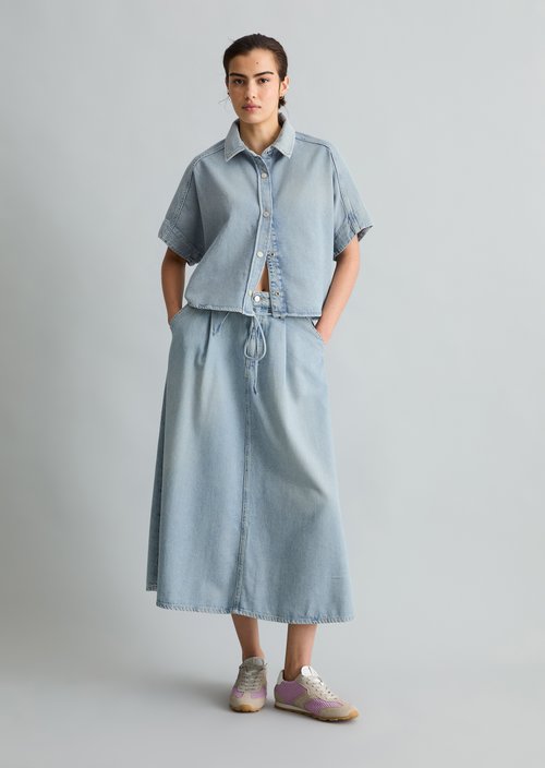 Relaxed denim blouse — Light Blue