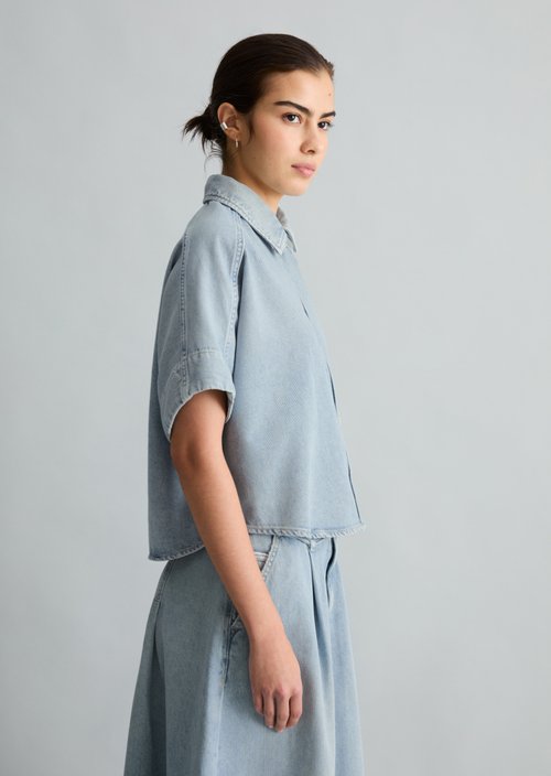 Relaxed denim blouse — Light Blue