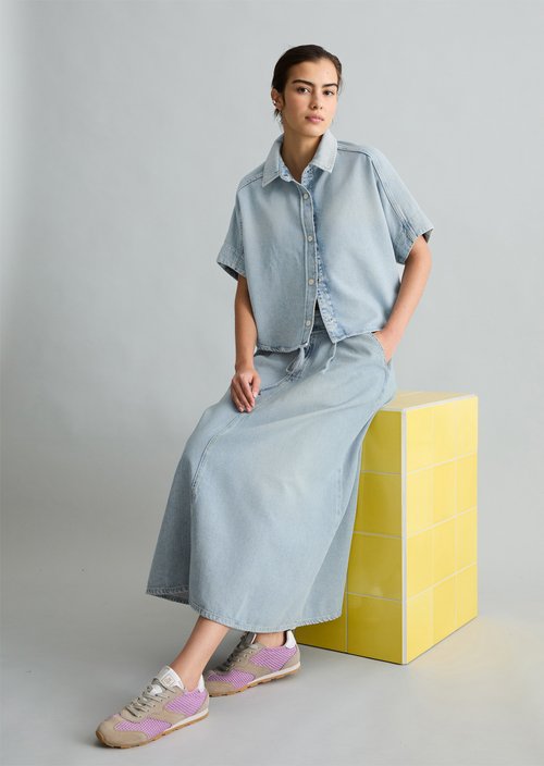 Relaxed denim blouse — Light Blue