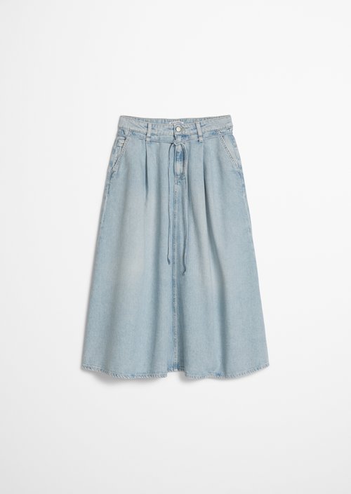 Jeans midi skirt flared — Light Blue