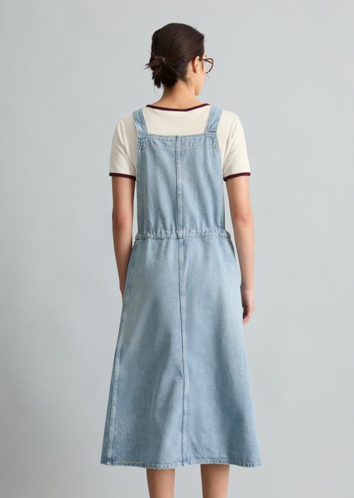 Jeans dungaree dress flared — Light Blue