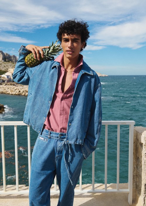Jeans with pineapple leaf fibers — Medium Blue