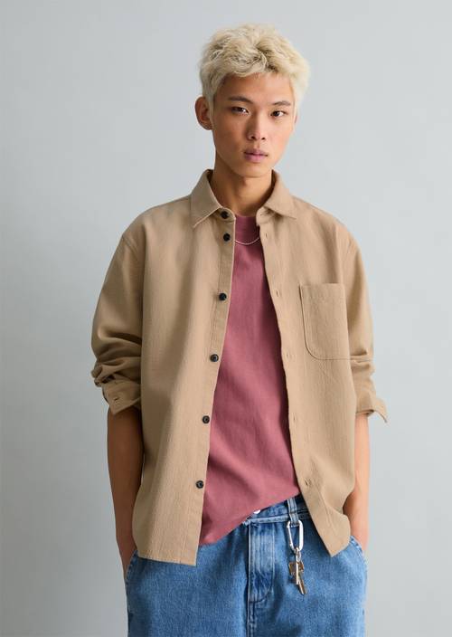 Hemd regular Frosty Sand in Frontalansicht