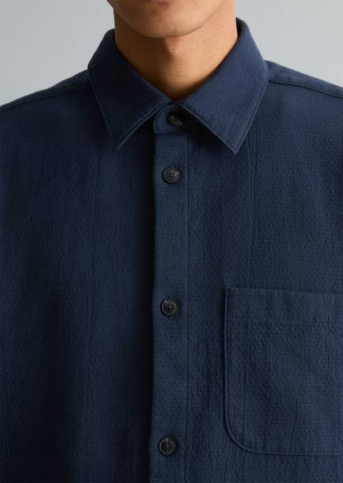 Hemd regular Navy Teal in Detailansicht