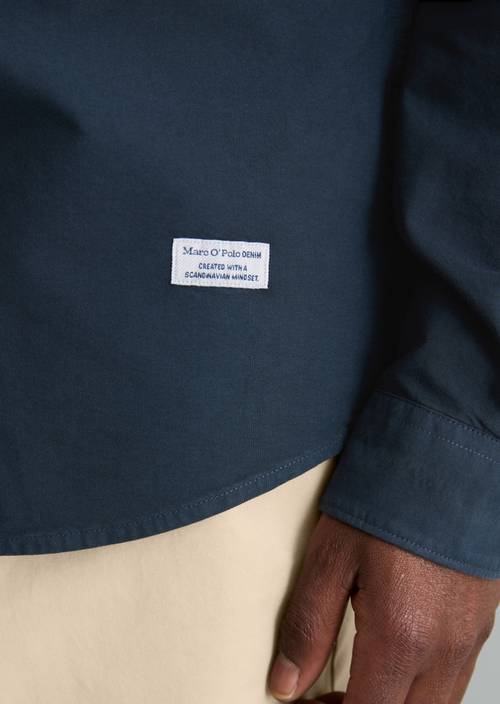 Oxford-Hemd regular Navy Teal in Detailansicht