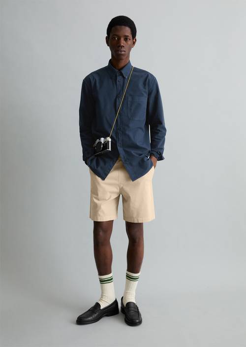 Oxford-Hemd regular Navy Teal in Frontalansicht