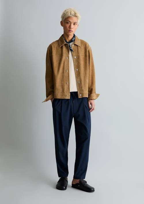 Lederjacke regular Leather Green in Frontalansicht