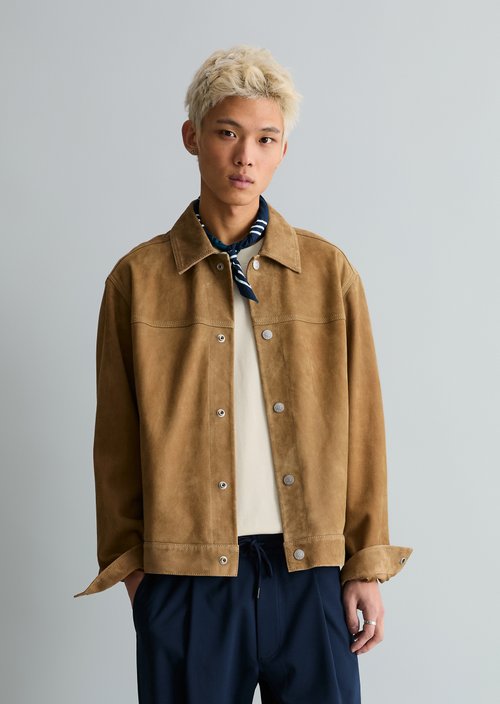 Leather jacket regular — Leather Green
