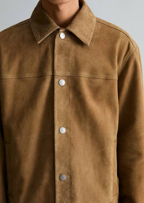 Lederjacke regular Leather Green in Detailansicht