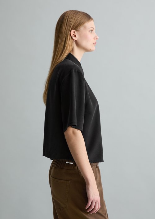 Crop blouse relaxed — Black