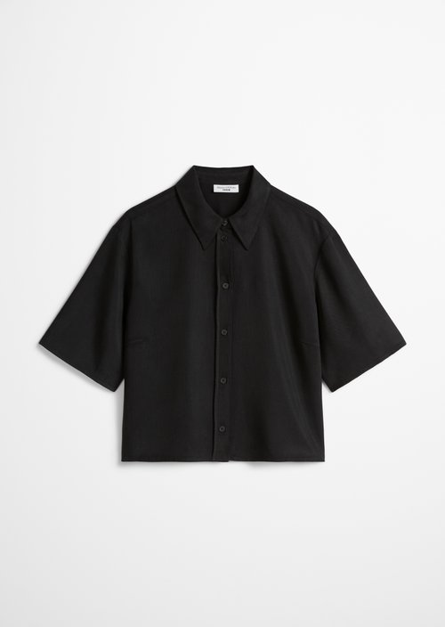 Crop blouse relaxed — Black