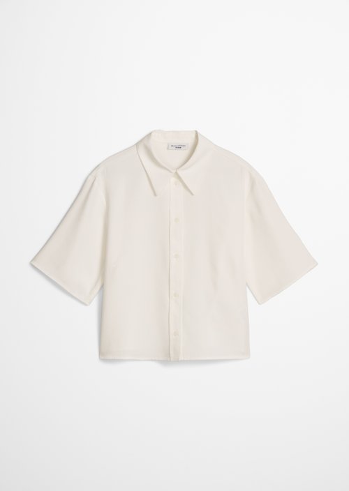 Crop blouse relaxed — Silky White
