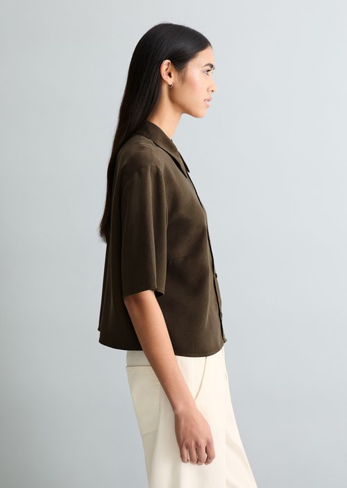 Crop blouse relaxed — Hazelnut Brown