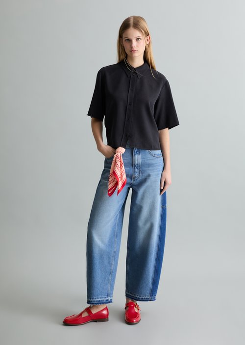 Crop blouse relaxed — Blue Depths