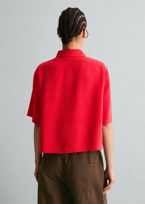 Crop blouse relaxed — Carmine Red