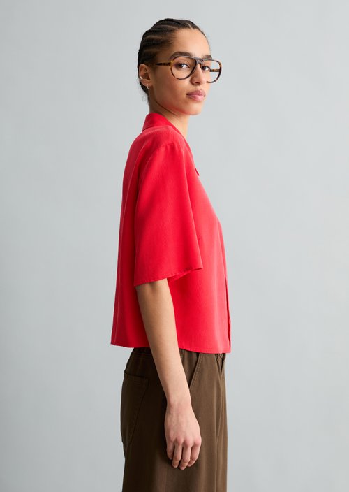 Crop blouse relaxed — Carmine Red