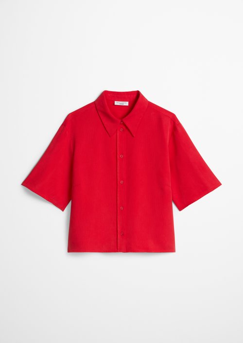 Crop blouse relaxed — Carmine Red