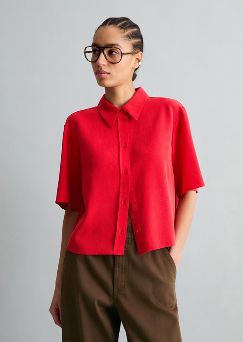 Crop blouse relaxed — Carmine Red