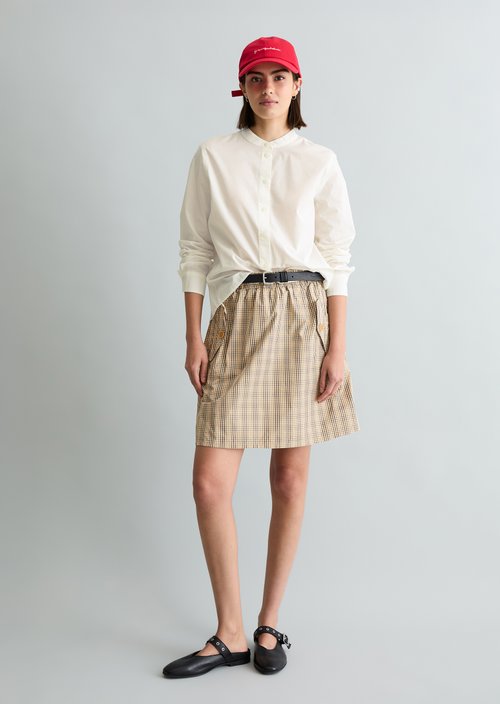 Regular blouse with pleat detail — Silky White