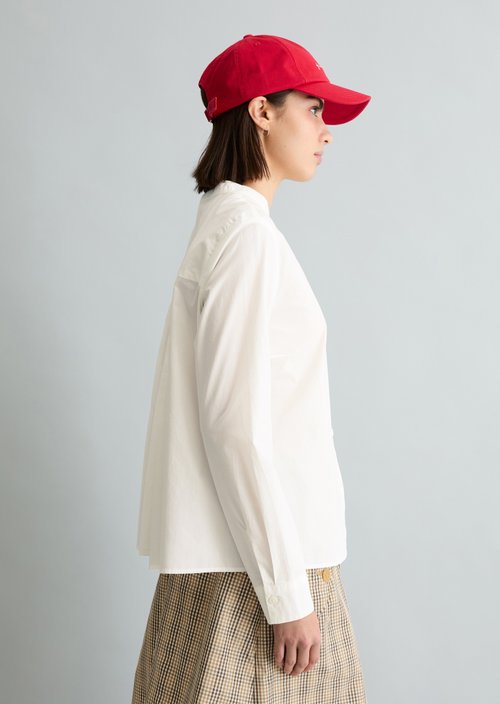 Regular blouse with pleat detail — Silky White
