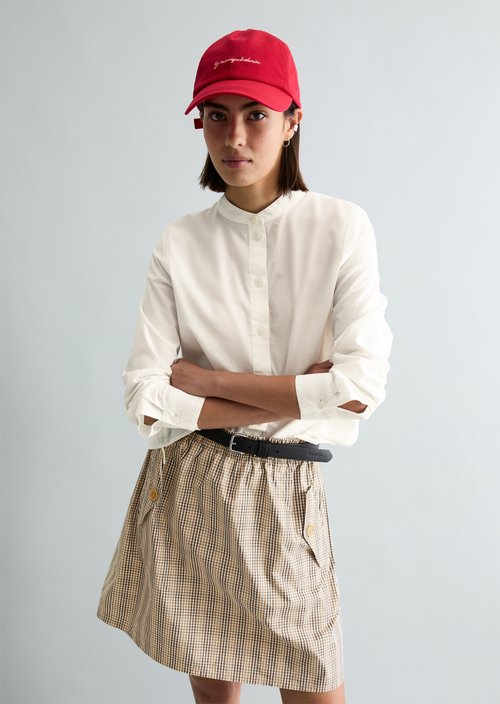 Regular blouse with pleat detail — Silky White