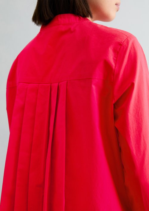 Regular blouse with pleat detail — Carmine Red