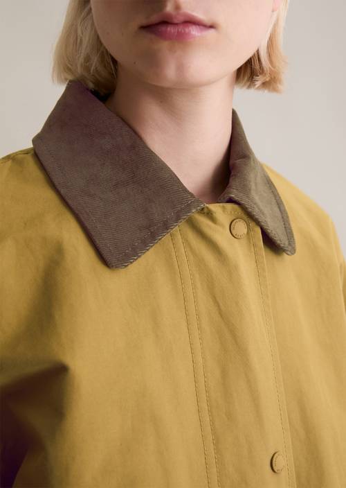 Outdoor schuurjas relaxed Golden Ocher in detailaanzicht