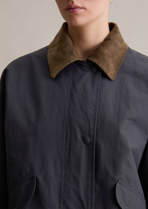 Outdoor schuurjas relaxed Blue Depths in detailaanzicht