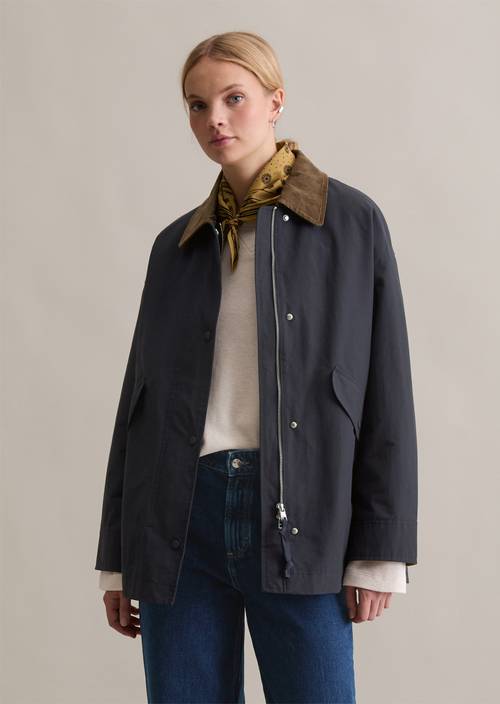 Outdoor schuurjas relaxed Blue Depths in vooraanzicht