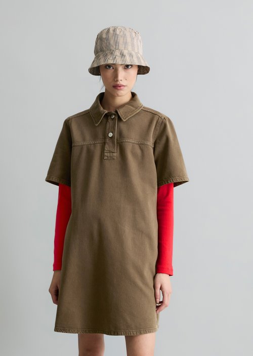 Mini dress flared — Hazelnut Brown