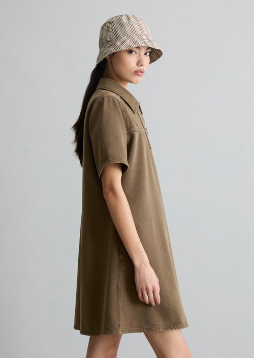 Mini dress flared — Hazelnut Brown