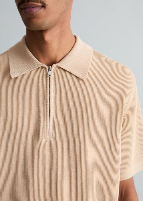 Regular knit polo shirt — Frosty Sand