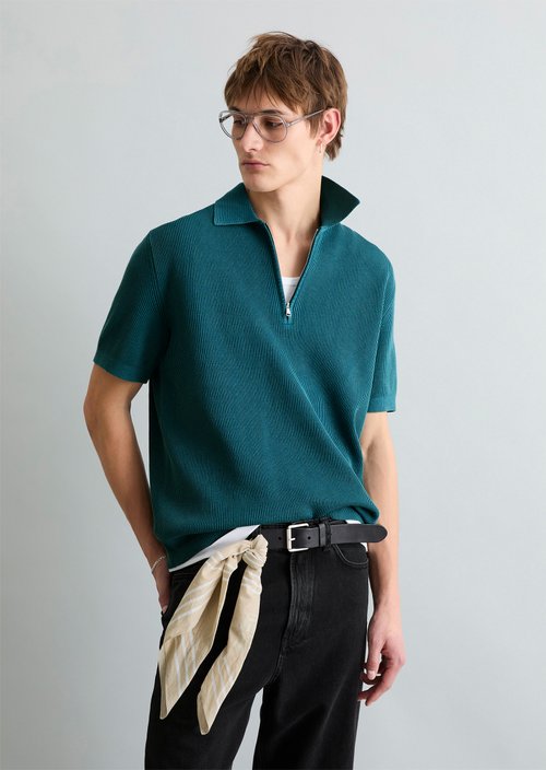 Regular knit polo shirt — North Sea