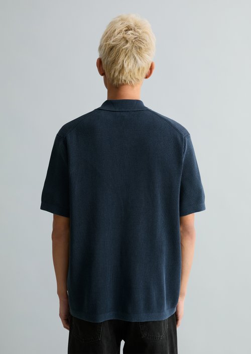 Regular knit polo shirt — Navy Teal
