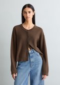 DfC Cardigan relaxed aus kompaktem Baumwollgarn - braun