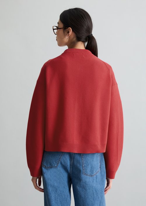 DfC Cardigan relaxed — Carmine Red