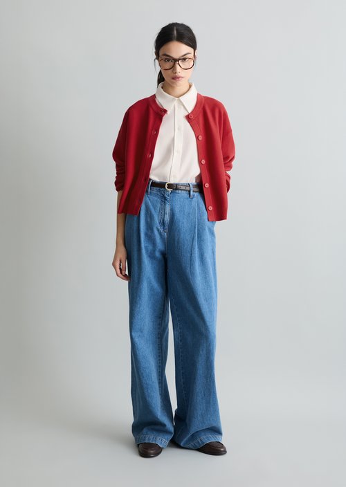 DfC Cardigan relaxed — Carmine Red