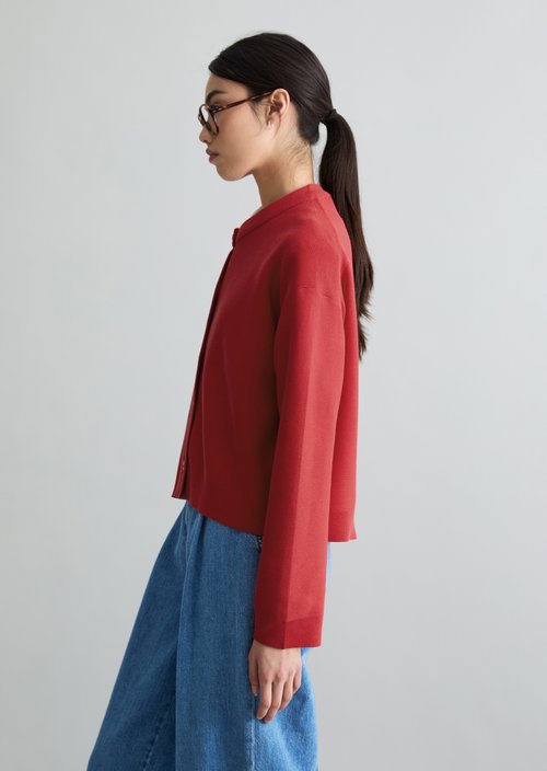 DfC Cardigan relaxed — Carmine Red