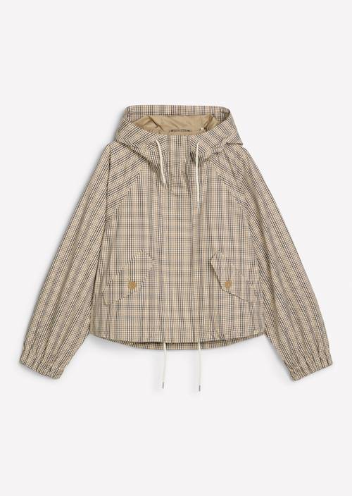 Chaqueta exterior a cuadros relajada Offwhite en vista aislada sin modelo