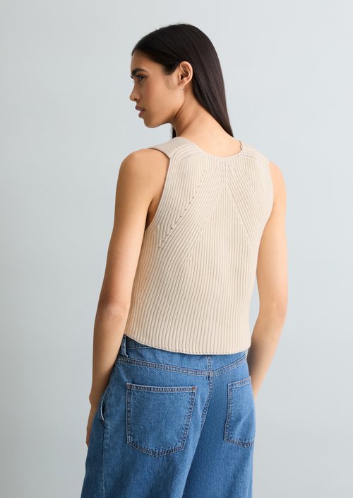DfC knitted vest regular — Creamy White